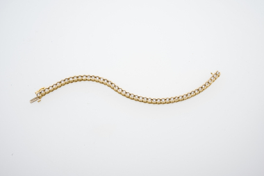 A 14k Yellow Gold Mounted 46 x.23 Carat Round Cut J Color Diamonds Bracelet