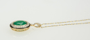 23.01 Carat Natural Emerald Mounted With Round Brilliant Cut Diamond Pendant - 6