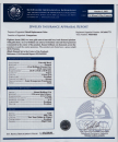 23.01 Carat Natural Emerald Mounted With Round Brilliant Cut Diamond Pendant - 10