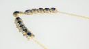 14k Yellow Gold Necklace Featuring 11 Oval Cut Natural Blue Sapphires - 5