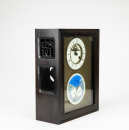 Republic-A Mechanic Chime Clock with Date/ Day/Month/Moonphrase in Wood Frame. - 2