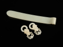 Late Qing-A Pair Of White Jade Carved Earing and White Jade Hair Pin (Total 3Pcs ) - 2