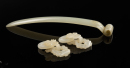 Late Qing-A Pair Of White Jade Carved Earing and White Jade Hair Pin (Total 3Pcs ) - 4