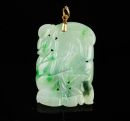 Republic - A Green Jadeite Carved �Lotus� Pendant - 2