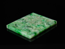 Late Qing - A Green Jadeite Carved �Double Dragon & Shuo� Pendant - 5