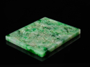 Late Qing - A Green Jadeite Carved �Double Dragon & Shuo� Pendant - 6