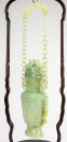 Republic-A Green Jade Cavred Dragon Hanging Vase With Cover (woodstand) - 3