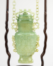 Republic-A Green Jade Cavred Dragon Hanging Vase With Cover (woodstand) - 4