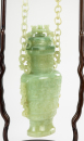 Republic-A Green Jade Cavred Dragon Hanging Vase With Cover (woodstand) - 5