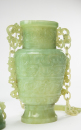 Republic-A Green Jade Cavred Dragon Hanging Vase With Cover (woodstand) - 8