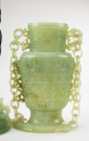 Republic-A Green Jade Cavred Dragon Hanging Vase With Cover (woodstand) - 9