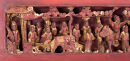 Late Qing/Republic-A Wood Gold Lacquer Carved �Three Kindom Warrior� And �Birds And Flower� Hanging Plque - 9