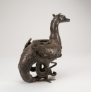 Late Qing-A Bronze inlaid Gems Ancient Duck - 4