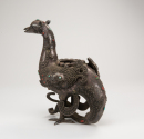 Late Qing-A Bronze inlaid Gems Ancient Duck - 6