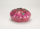Late Qing - A Pink Red Glazed Melon Shape Cover Box - 2