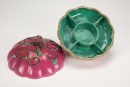 Late Qing - A Pink Red Glazed Melon Shape Cover Box - 4
