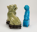 Qing - A Celadon Glazed Beast And Malachite Glazed Lion (2 Pcs) - 2
