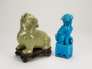Qing - A Celadon Glazed Beast And Malachite Glazed Lion (2 Pcs) - 3
