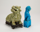 Qing - A Celadon Glazed Beast And Malachite Glazed Lion (2 Pcs) - 4