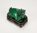 A Malachite Carved �Dragon Turtle� with Woodstand - 2