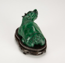 A Malachite Carved �Dragon Turtle� with Woodstand - 5