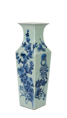 Repubic-A Light Green Ground Blue Glazed �Birds And Flowers� Large Vase