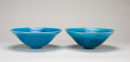 Early 20th Century-A Pair Of Blue Glazed Mold Flower Bowls. - 5