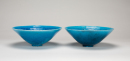 Early 20th Century-A Pair Of Blue Glazed Mold Flower Bowls. - 6