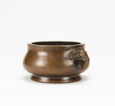 Qing- A Bronze Double Elephant Handle Censer - 3