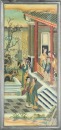 Late Qing/Republic-A Three Hanging Wood Frame Glass Painting (Hong Lou Meng) - 4