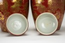 Qing - A Pair Of Red Glazed Gilt’Fu Shuo,Birds And Flowers’ Jar And Cover - 8