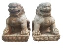 Ming - A Rare Pair Of WhitenMarble Lions - 2