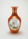 Late Qing - A Coral Red Ground Famille - Glazed ‘Birds And Flowers’ Vase‘Da Qing Qinglong Nian Zhi ‘ Mark - 3