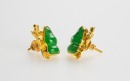 Republic - A Pair Of Jadeite Gold Earing - 2