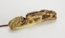 Qing - A Yellowish Grey White Jade Carved ‘Dragon’ Belt - Buckle - 5