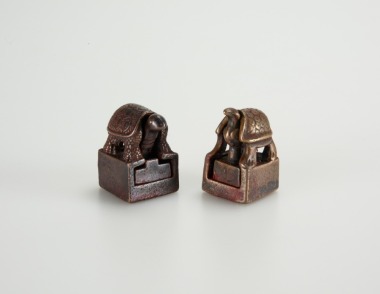 Qing - A Pair Of Bronzed Seal Stamps