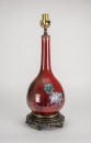 Qing - A Lang Yao Red Glazed With Famille - Rose ‘Lions’ Bottle Vase Lamp - 2