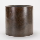 Qing - A Large Bronze Brush pot With Mark - 2