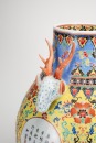 Early 20th Century - A Yallow Ground ‘Beauties’ Flowers Deer Head Handle Vase - 5