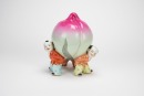 Late Qing/Republic - A Famille Glaze ‘Three Boys Lift Shou Peach’ Statue