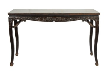 Qing - A Zitan Carved ‘Chilong Pattren Curved Lag’ Table