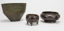 Qing - A Group Of Three Bronze Censor - 2