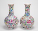 Late Qing/Republic - A Pair of Famille Glaze ‘Flowers’ Vase. - 2