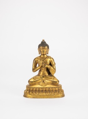 Qing - A Gilt Bonze Figure Of Boddha Dipankara