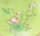 Qing - A Lime Green Famille - Glazed Dish and A Pair Of Glit Famille - Glazed Flowers Tea Cup with Cover And Holders - 3