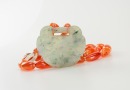 A Translucent Jadeite Pendant With Agate Beads Necklace - 3