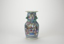 Late Qing - A Famille Glazed Embosses Chilong’ Warrior’ Vase