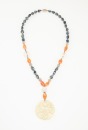 A White Jade Pendant With Agate Beads Necklace - 2