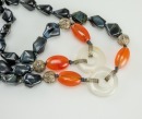 A White Jade Pendant With Agate Beads Necklace - 6