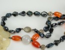 A White Jade Pendant With Agate Beads Necklace - 8